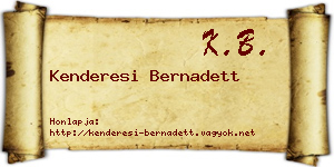 Kenderesi Bernadett névjegykártya